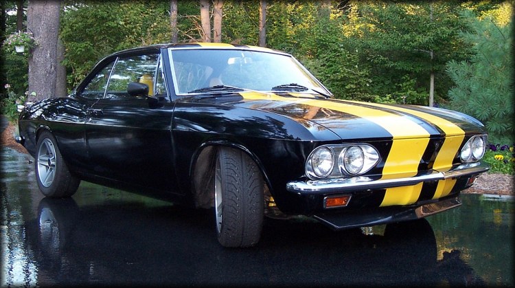 Cannonball Corvair (large front 3/4 view)